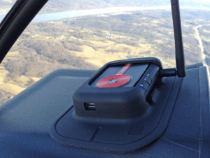 The Dual XGPS 170 ADS-B receiver includes a soft rubber and dash mount and fits nicely on the glareshield.