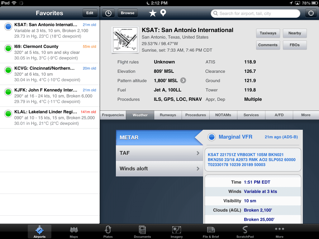 ADS-B Metar ForeFlight