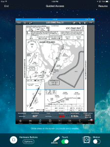 The Guided Access feature allows you to temporarily disable the iPad's hardware buttons and touch interactions.