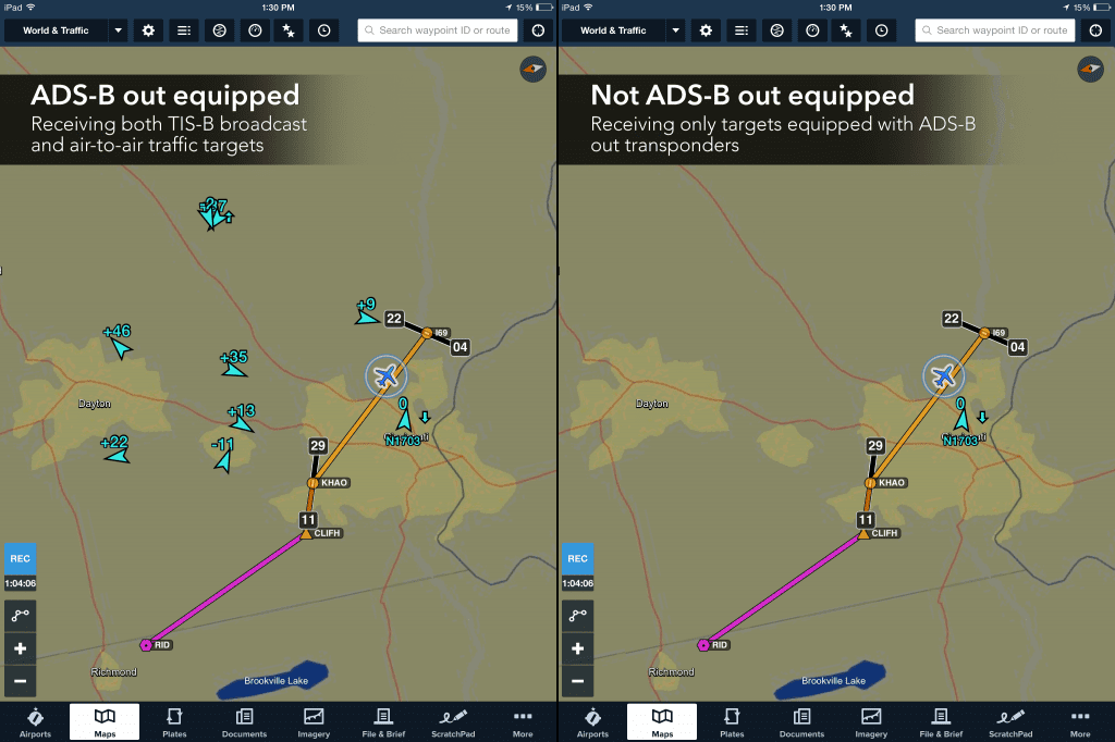 ADS-B out comparision with and without 2