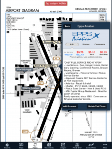 FBO locations are now shown on the Taxiway diagrams in ForeFlight. Tap one for additional information.