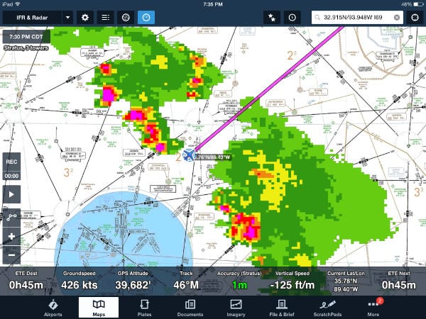 What does ADS-B weather look like? : iPad Pilot News