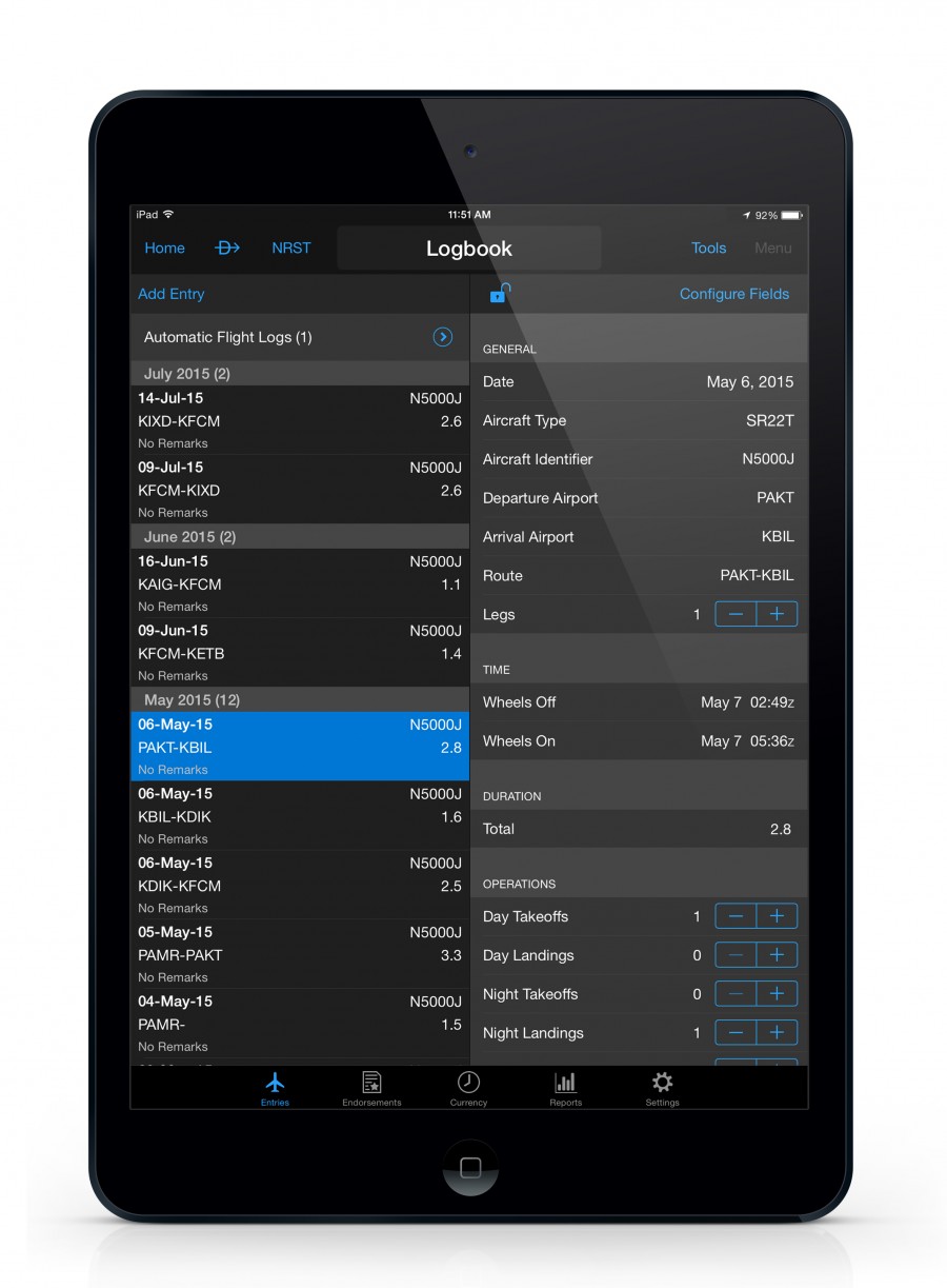 Garmin Pilot adds automated logbook and Nearest airport feature - iPad ...