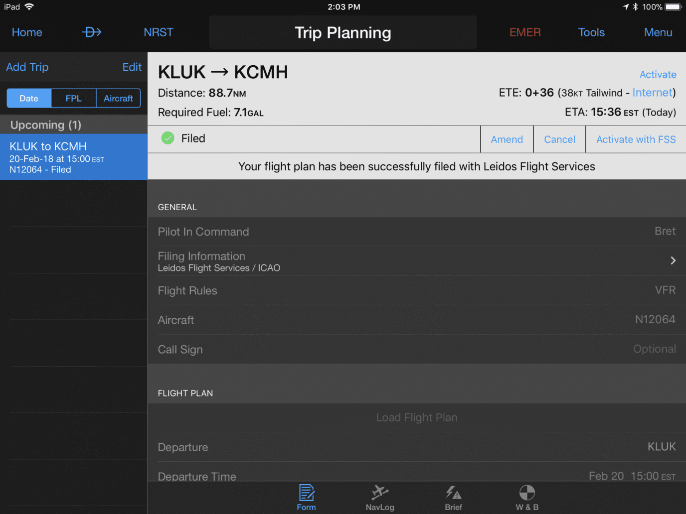 How to file, open and close a VFR Flight Plan from your iPad : iPad ...